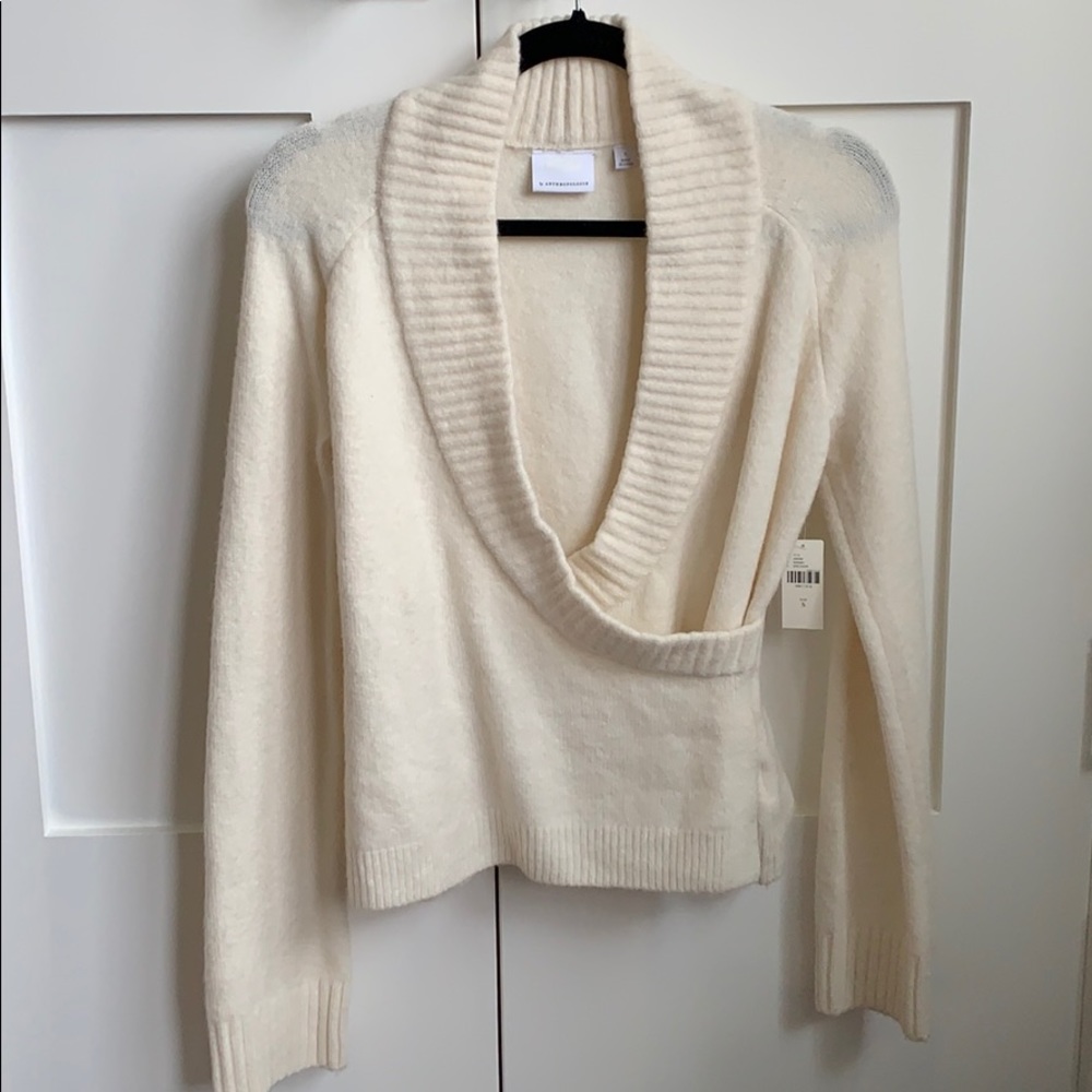 NWT Anthropologie ett:twa Faux Wrap Sweater